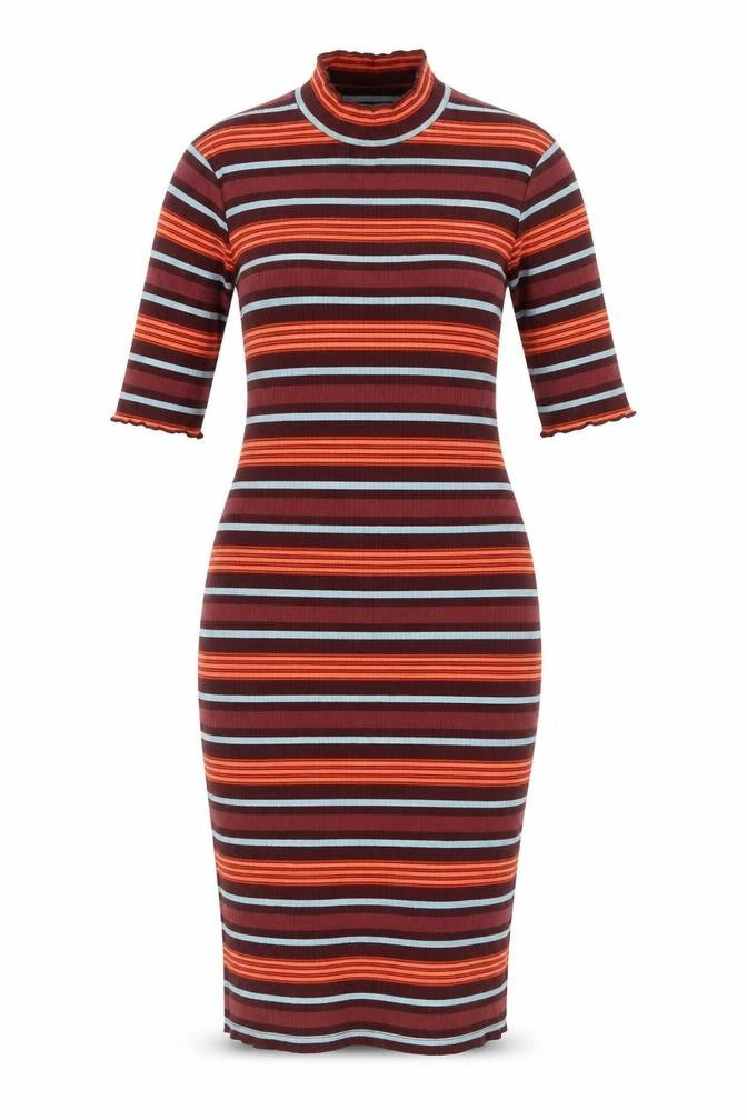 Urban Outfitters Women Multicoloured XS Bodycon Midi Dress High Neck
