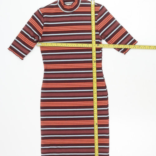 Urban Outfitters Women Multicoloured XS Bodycon Midi Dress High Neck