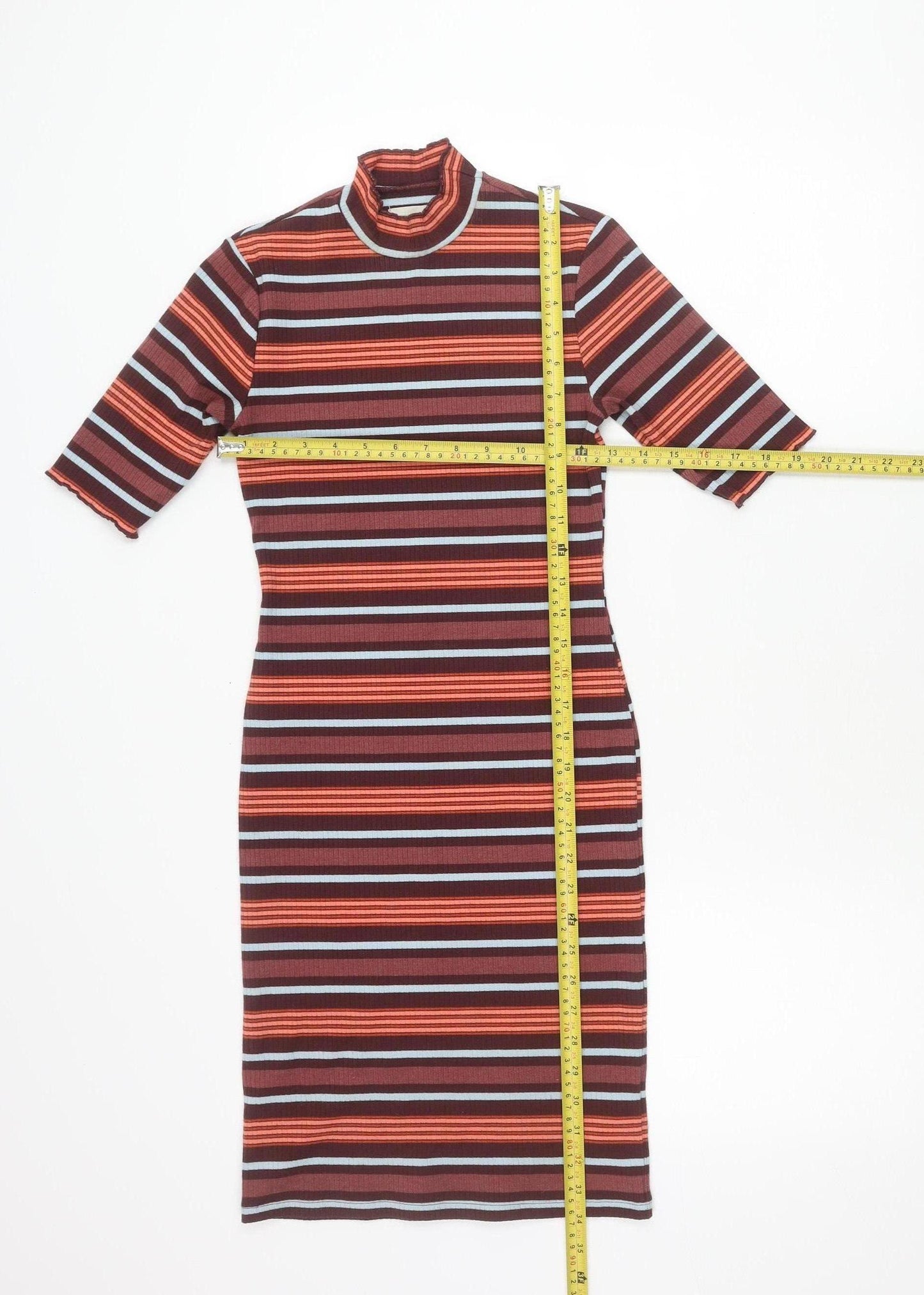 Urban Outfitters Women Multicoloured XS Bodycon Midi Dress High Neck