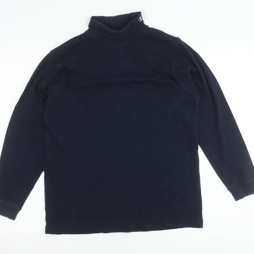 The Golf Co Men’s Blue Long Sleeve Cotton Roll Neck Polo Shirt Size S