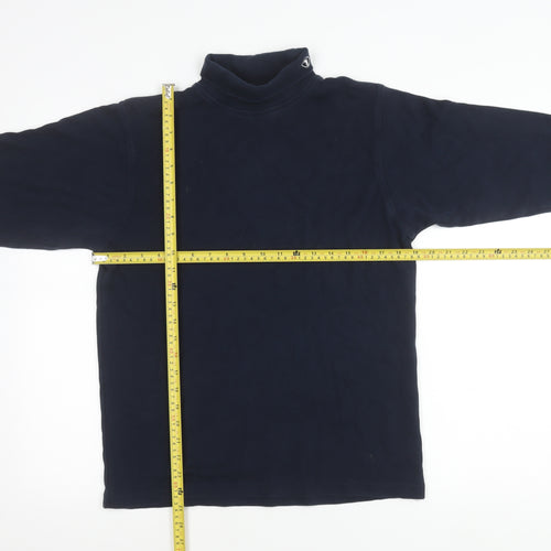 The Golf Co Men’s Blue Long Sleeve Cotton Roll Neck Polo Shirt Size S
