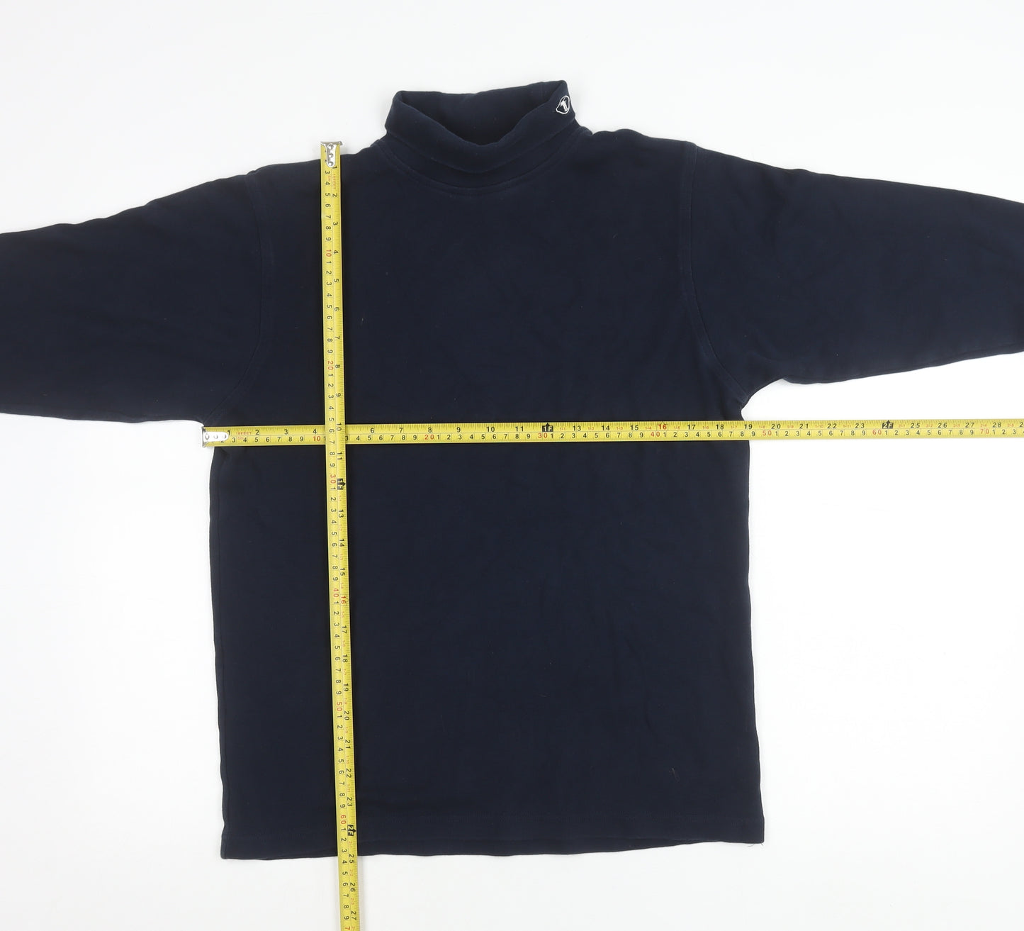 The Golf Co Men’s Blue Long Sleeve Cotton Roll Neck Polo Shirt Size S