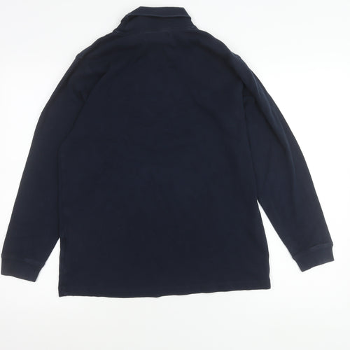 The Golf Co Men’s Blue Long Sleeve Cotton Roll Neck Polo Shirt Size S
