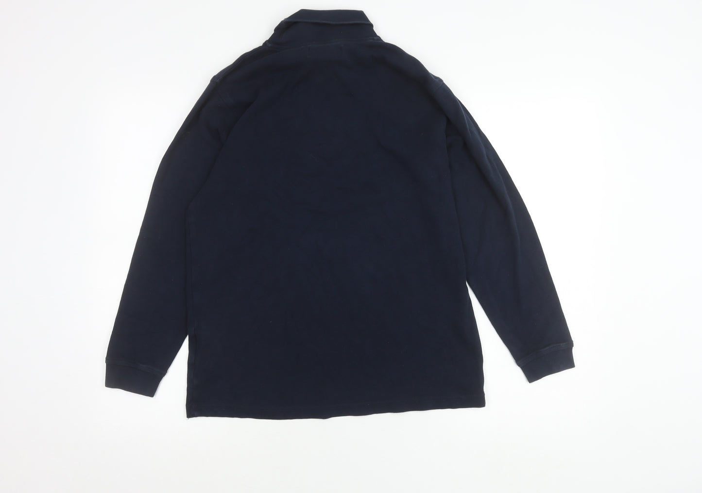 The Golf Co Men’s Blue Long Sleeve Cotton Roll Neck Polo Shirt Size S
