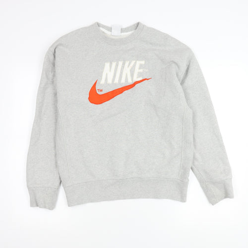 Nike Women’s Grey Sweatshirt Small Pullover Logo Crew Neck Cotton