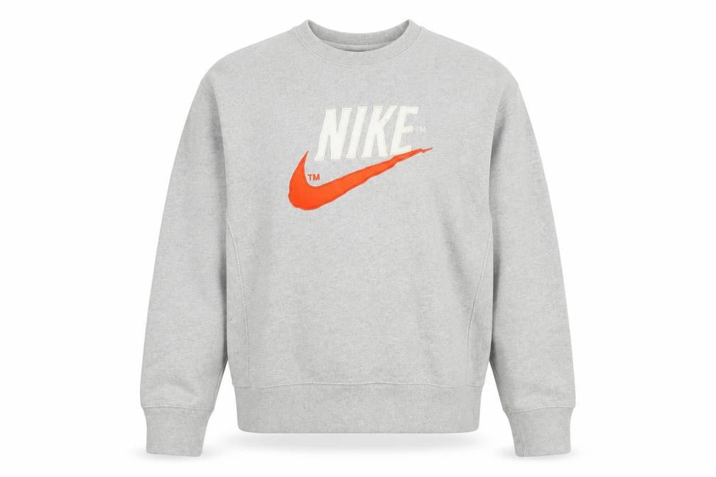 Front view of Nike Women’s Grey Sweatshirt Small Pullover Logo Crew Neck Cotton