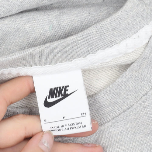 Nike Women’s Grey Sweatshirt Small Pullover Logo Crew Neck Cotton