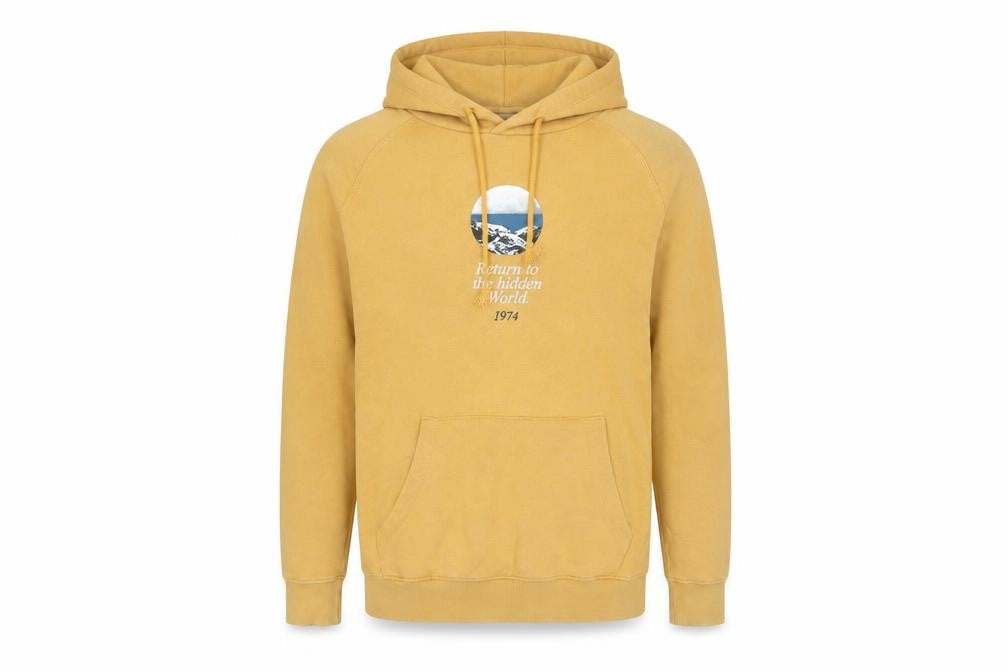 Pull&Bear Men’s Beige Pullover Hoodie S Graphic Print Cotton