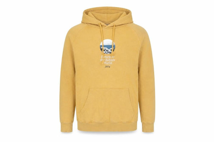 Pull&Bear Men’s Beige Pullover Hoodie S Graphic Print Cotton