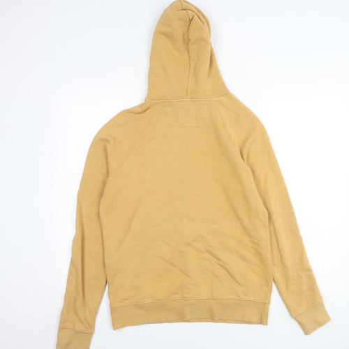 Pull & Bear Men’s Beige Pullover Hoodie S Graphic Print Cotton