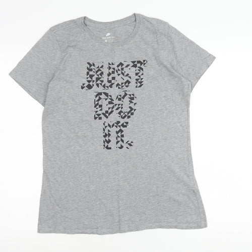Nike Men's Grey M Athletic Fit Graphic Logo T-Shirt