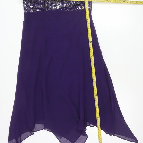 Début Women’s Purple Strapless Hi-Low Sequin Formal Dress Size 12