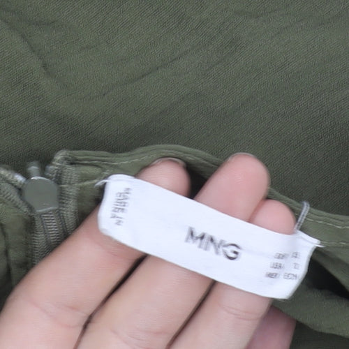 MNG Women’s Green Wrap Blouse Size 10 Long Sleeve Viscose
