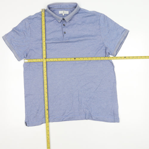 Jasper Conran Men’s Blue Cotton Polo Shirt L Short Sleeve Casual