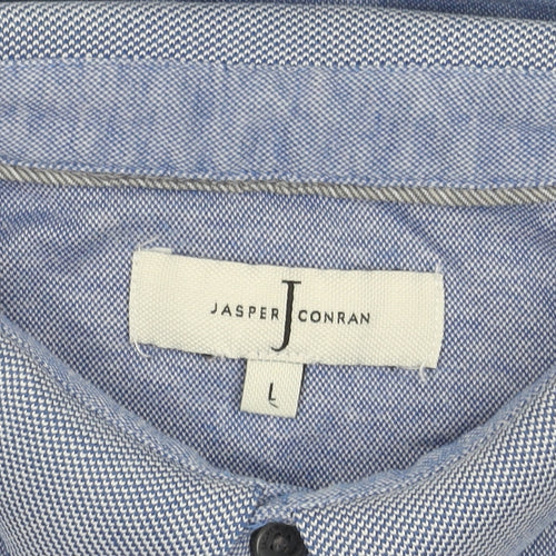 Jasper Conran Men’s Blue Cotton Polo Shirt L Short Sleeve Casual
