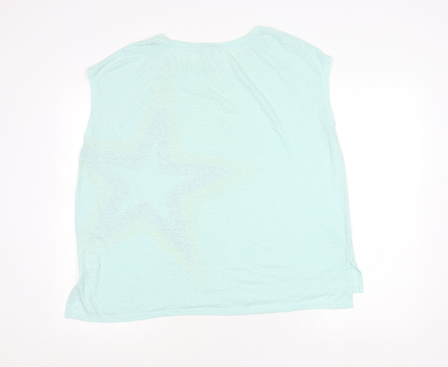 Hush Womens Blue Tank Top Size 12 Star Print Sleeveless Cotton Blend