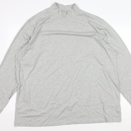 Lands' End Men's Grey 2XL Pullover Sweatshirt Mock Neck Jersey