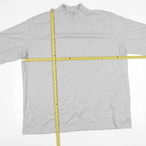 Lands' End Men's Grey 2XL Pullover Sweatshirt Mock Neck Jersey