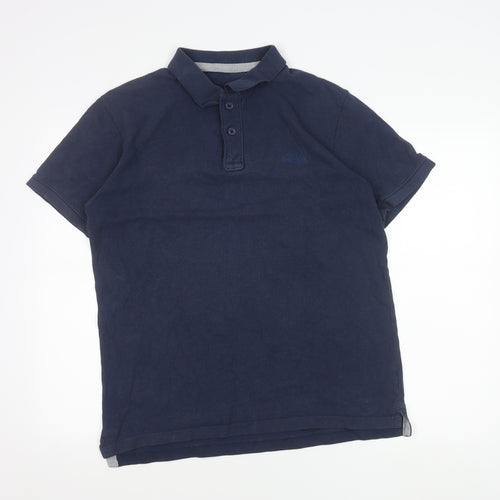Weird Fish Men's Blue Polo Shirt Size M Cotton Short Sleeve