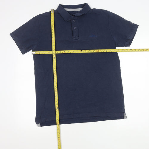 Weird Fish Men's Blue Polo Shirt Size M Cotton Short Sleeve
