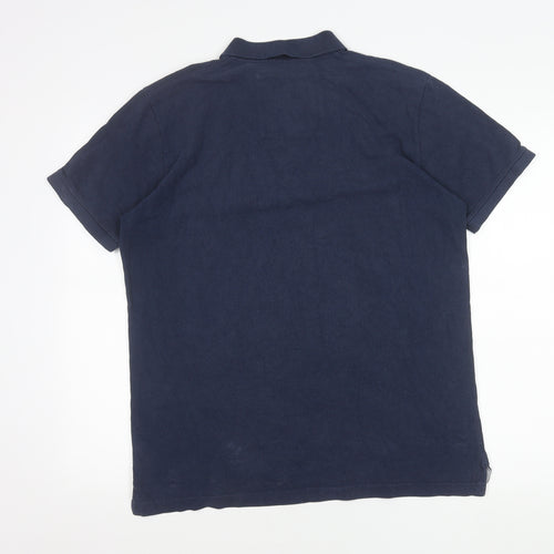 Weird Fish Men's Blue Polo Shirt Size M Cotton Short Sleeve
