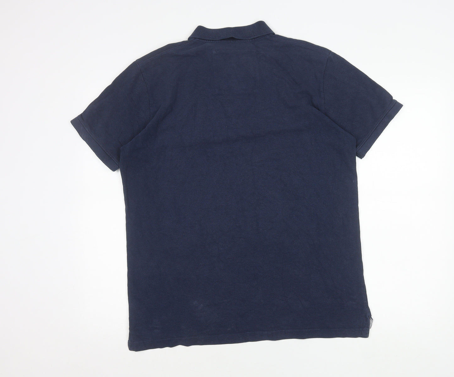 Weird Fish Men's Blue Polo Shirt Size M Cotton Short Sleeve
