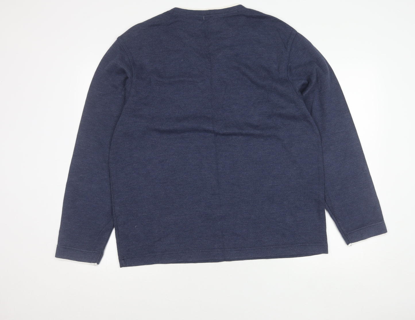 Marks and Spencer Blue Harbour Unisex Blue V-Neck Pullover Jumper M