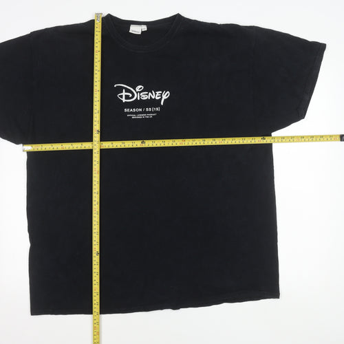 Disney Men’s Black 2XL Glow in Dark Logo Graphic T-Shirt