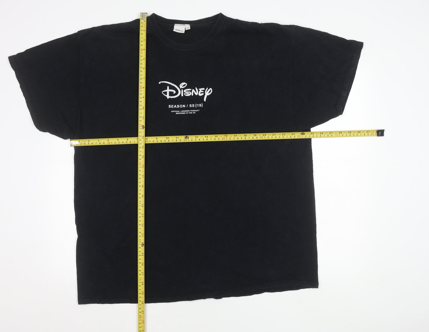 Disney Men’s Black 2XL Glow in Dark Logo Graphic T-Shirt