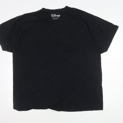 Disney Men’s Black 2XL Glow in Dark Logo Graphic T-Shirt