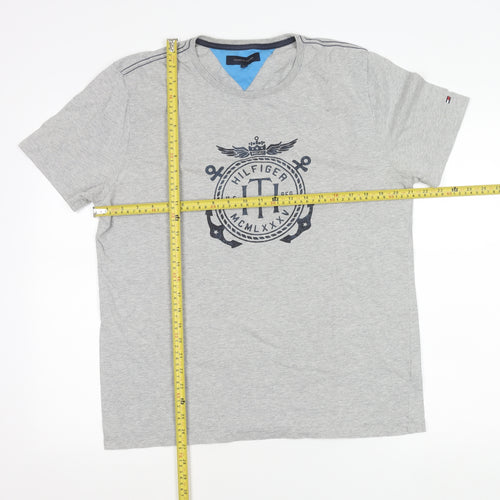 Tommy Hilfiger Men's Grey XL Nautical Logo Short Sleeve T-Shirt
