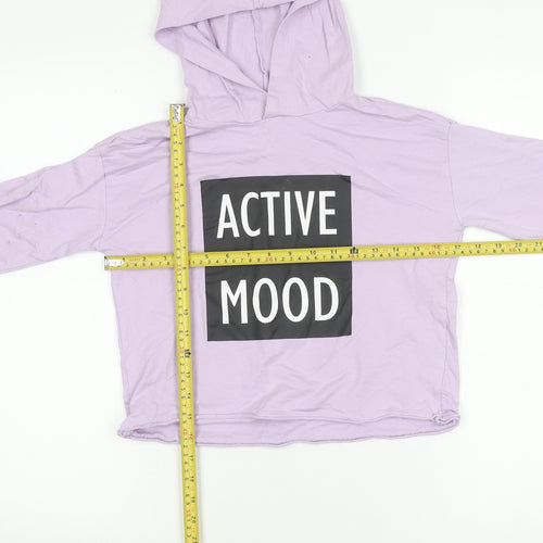 Destination Girls Purple Pullover Hoodie Size 146 Logo Print Casual