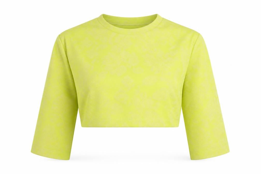 ASOS Women’s Yellow Floral Crop Top UK 8 Slim Fit 3/4 Sleeve
