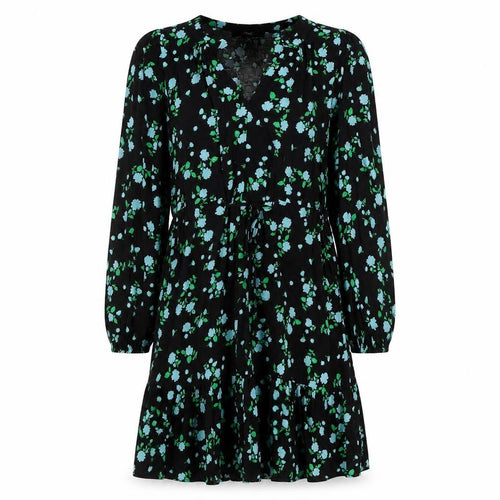 Next Women’s Black Floral Skater Dress Size 6 Viscose Knee Length