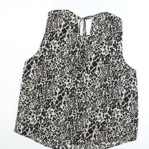 JDY Womens Blouse Top Multicoloured Animal Print Size 12 Sleeveless