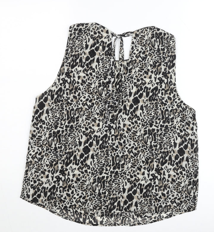 JDY Womens Blouse Top Multicoloured Animal Print Size 12 Sleeveless