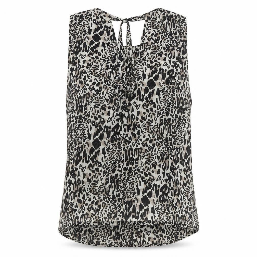 JDY Womens Blouse Top Multicoloured Animal Print Size 12 Sleeveless