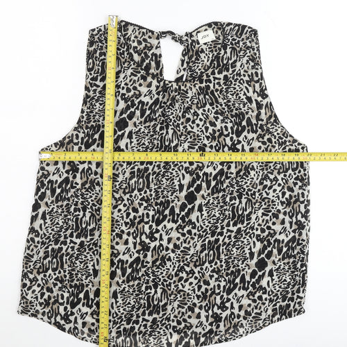JDY Womens Blouse Top Multicoloured Animal Print Size 12 Sleeveless