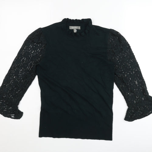 Oasis Women’s Black Lace Sleeve Tunic Blouse Size S