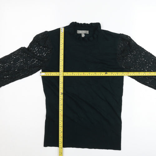 Oasis Women’s Black Lace Sleeve Tunic Blouse Size S