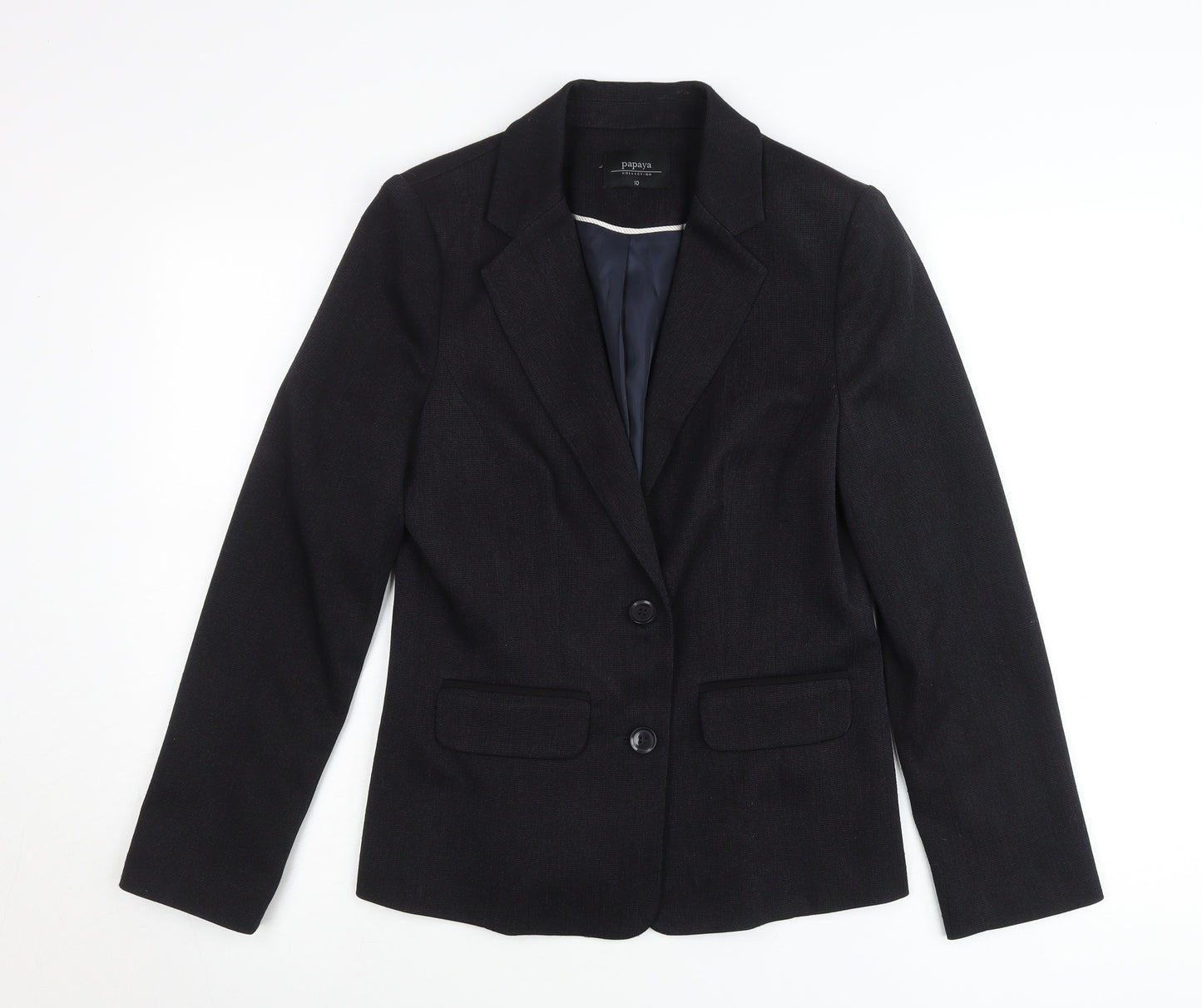Papaya Women Black Size 10 Tailored Polyester Suit Jacket Blazer