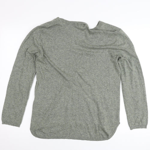 H&M Women’s Grey V-Neck Pullover Jumper Size 8 Regular Fit
