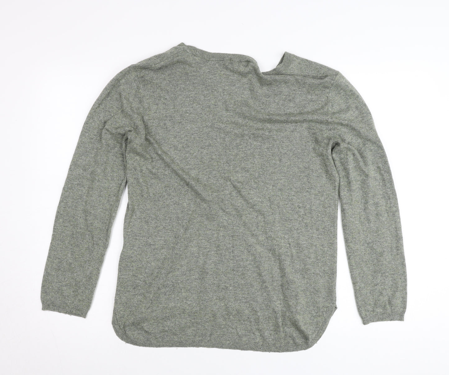 H&M Women’s Grey V-Neck Pullover Jumper Size 8 Regular Fit
