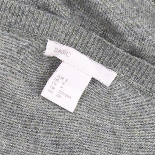 H&M Women’s Grey V-Neck Pullover Jumper Size 8 Regular Fit