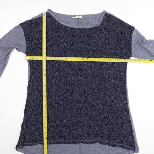 White Stuff Womens Blue Polka Dot Tunic Jumper Size Regular 3/4 Sleeve