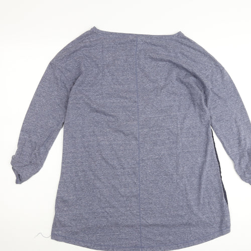 White Stuff Womens Blue Polka Dot Tunic Jumper Size Regular 3/4 Sleeve