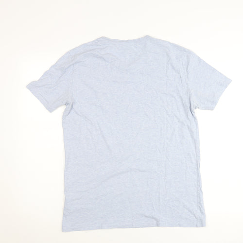 AllSaints Women Blue Small Cotton Basic Short Sleeve T-Shirt
