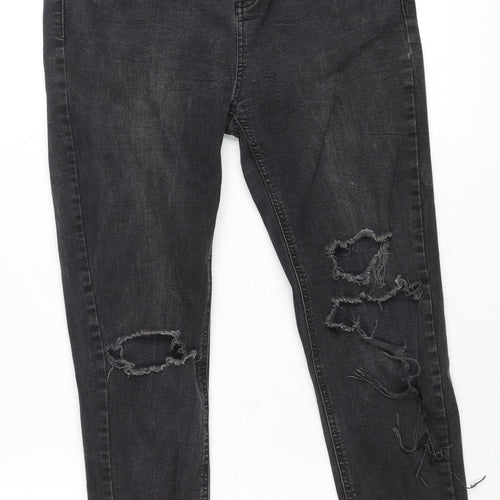 New Look Women Black Skinny Distressed Jeans UK 14 Jenna