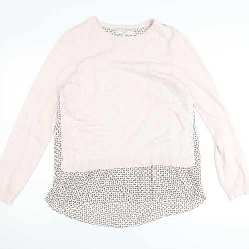 Next Women’s Pink Geometric Back Jumper Size 10 Pullover Top