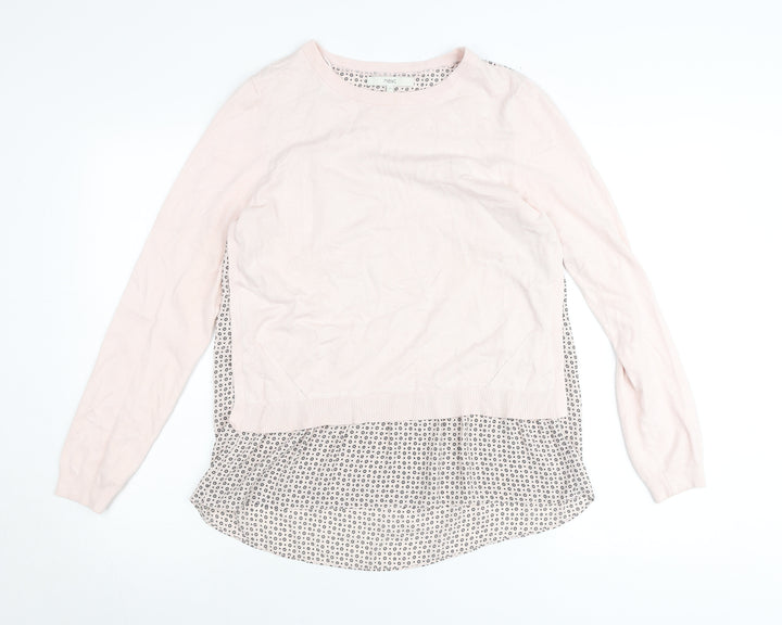 Next Women’s Pink Geometric Back Jumper Size 10 Pullover Top
